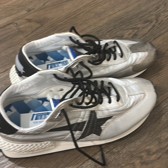 Men's Silver and Black Golden Goose Sneakers - Picture 1 of 5
